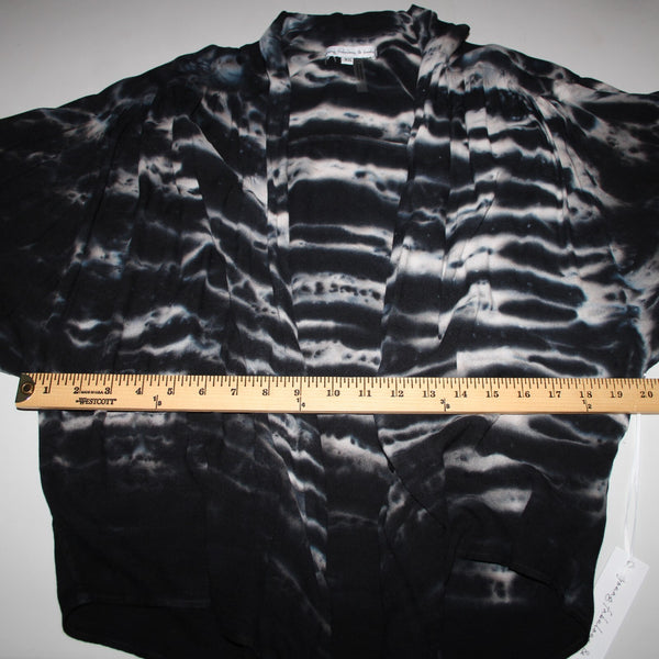 Young Fabulous & Broke NEW Sz XS Black White Tie Dye Tie Front 100% Rayon Jacket