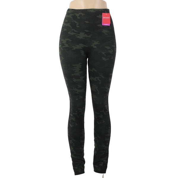 Spanx AW Pant NEW $72 Sz 1X x 27 Green Camo Print Seamless Nylon Spandex AW Pant