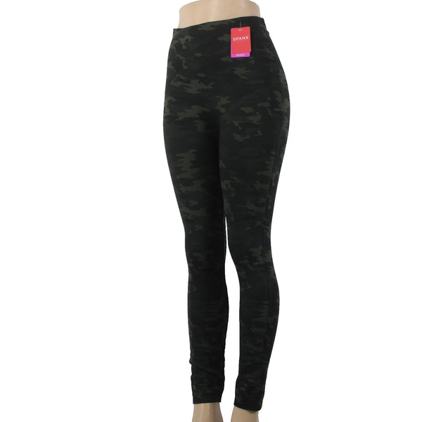 Spanx AW Pant NEW $72 Sz 1X x 27 Green Camo Print Seamless Nylon Spandex AW Pant