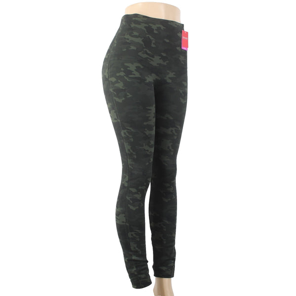 Spanx AW Pant NEW $72 Sz 1X x 27 Green Camo Print Seamless Nylon Spandex AW Pant