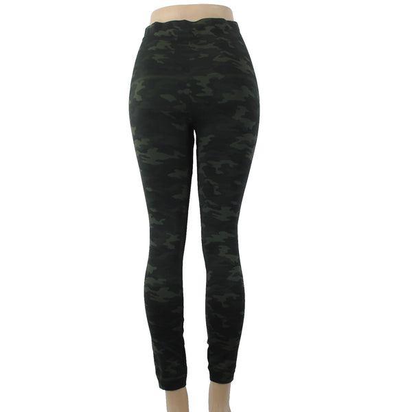 Spanx AW Pant NEW $72 Sz 1X x 27 Green Camo Print Seamless Nylon Spandex AW Pant