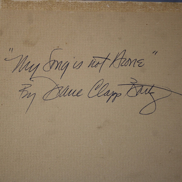 Bartz Signed My Song Is Not Alone 10 x 8 Brown Cream Multi Water Color Art Work