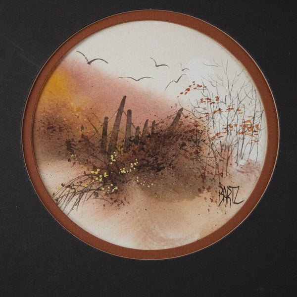Bartz Signed My Song Is Not Alone 10 x 8 Brown Cream Multi Water Color Art Work