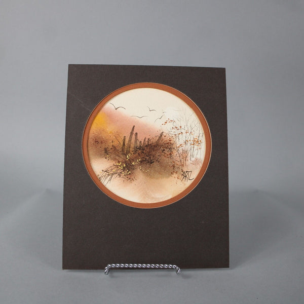 Bartz Signed My Song Is Not Alone 10 x 8 Brown Cream Multi Water Color Art Work