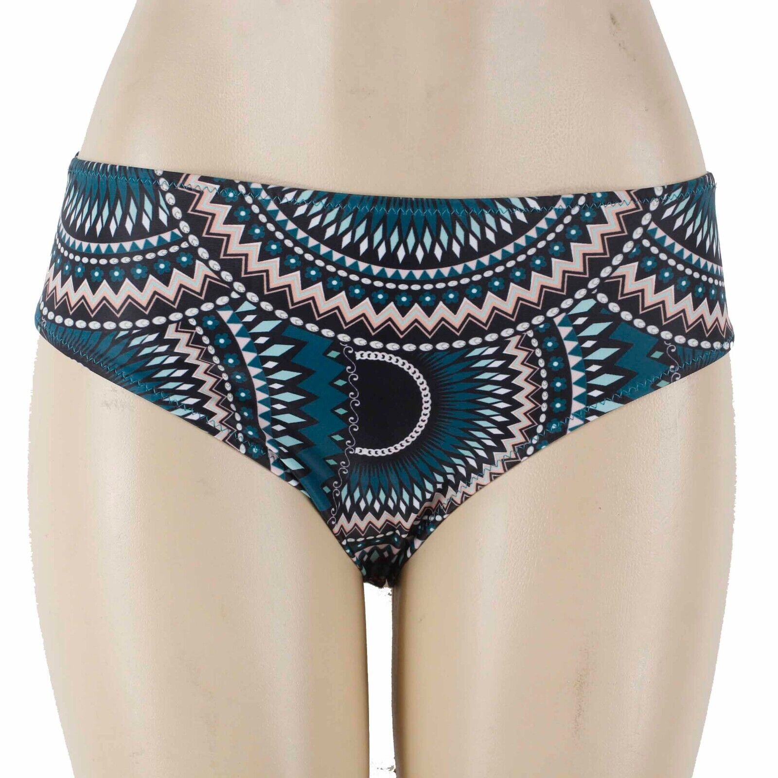 Beachsissi NEW Sz M Green Teal White Multi Bikini Swim Suit Bottom