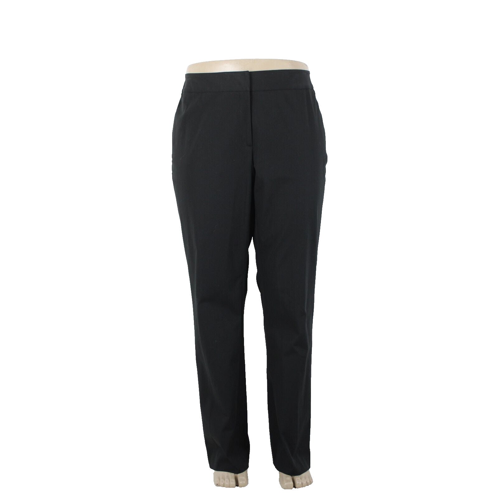 Caslon NEW $68 Sz 16W x 32 Black Faux Pockets Straight Cotton Spandex Pant