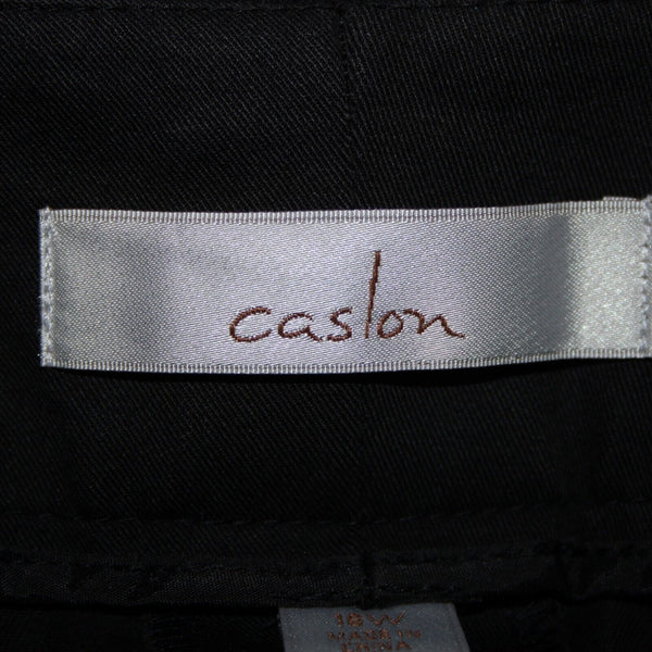 Caslon NEW $68 Sz 16W x 32 Black Faux Pockets Straight Cotton Spandex Pant