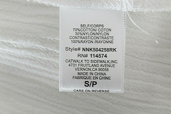 RO & DE Sz S Off White Lace Shoulder Peplum Cotton Rayon Nylon Top