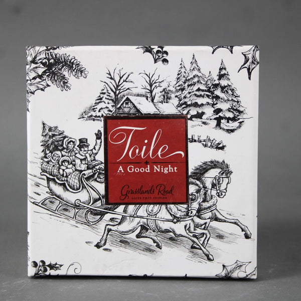 Grasslands Road White Black Red Toile A Good Night Set Of 4 - 4.25" Dishes