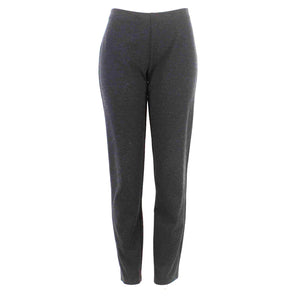 Eileen Fisher Sz M x 33" Heather Black Pull On Viscose Knit Nylon Straight Pant