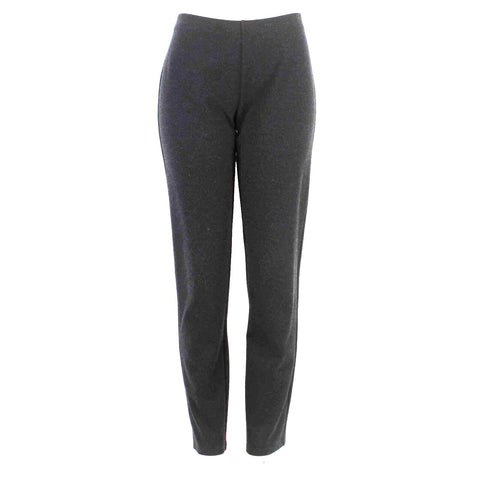 Eileen Fisher Sz M x 33" Heather Black Pull On Viscose Knit Nylon Straight Pant