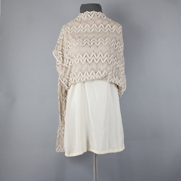 Free People Sz S Light Tan Brown Collar Lace Lined 100% Polyester Viscose Dress
