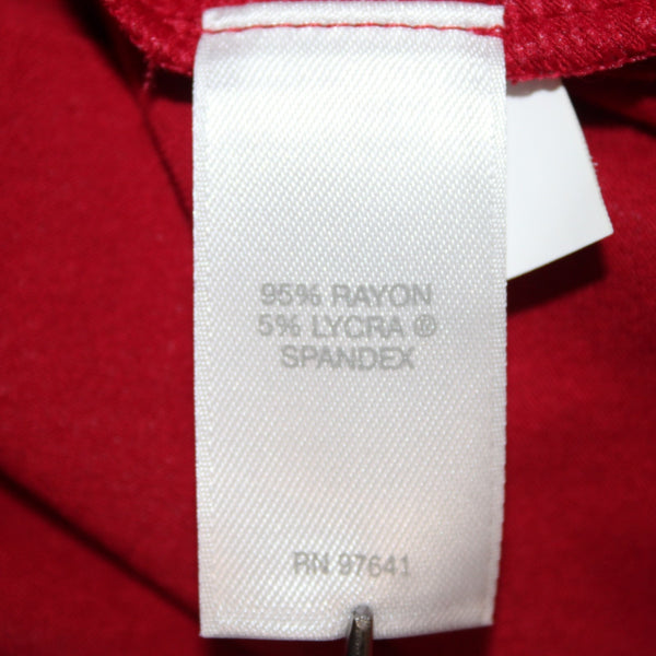 J Jill Dress NEW $99 Sz M True Red Pleated Rayon Lycra Spandex Midi Dress