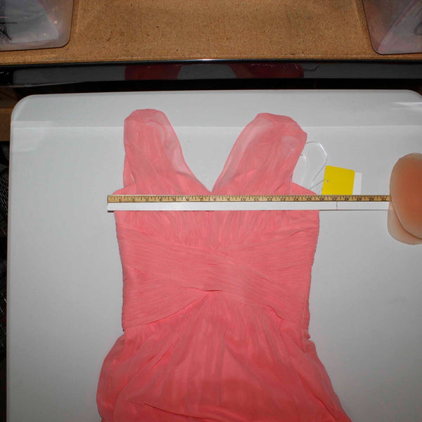 After Six NEW Sz 8 Coral Lined Full Length Gathered Cross Front 100% Poly Dress
