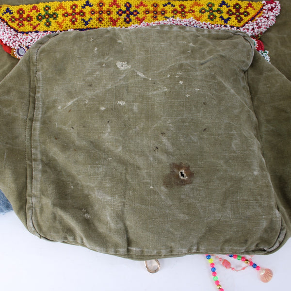 Tricia Fix Purse 21 x 13 x 12 Green Multi Color Beaded Canvas AS IS Purse