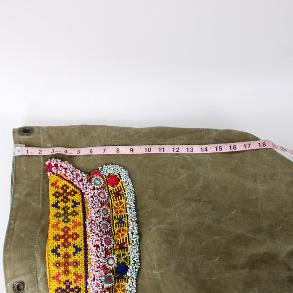 Tricia Fix Purse 21 x 13 x 12 Green Multi Color Beaded Canvas AS IS Purse