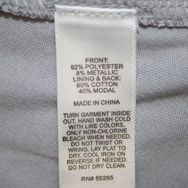 Express Top NEW Sz M Gray Embroidered Lined Tank Metallic Polyester Top