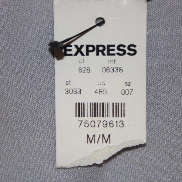 Express Top NEW Sz M Gray Embroidered Lined Tank Metallic Polyester Top