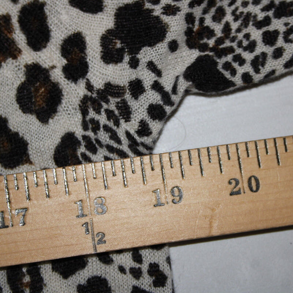 Sanctuary NEW $89 Cabaret Crew Sz XS Cream Multi Leopard Print Acrylic Wool Top