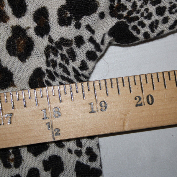 Sanctuary NEW $89 Cabaret Crew Sz XS Cream Multi Leopard Print Acrylic Wool Top