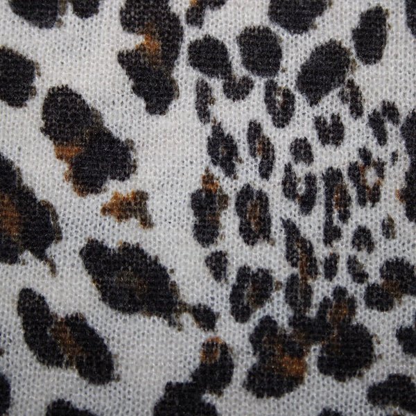 Sanctuary NEW $89 Cabaret Crew Sz XS Cream Multi Leopard Print Acrylic Wool Top