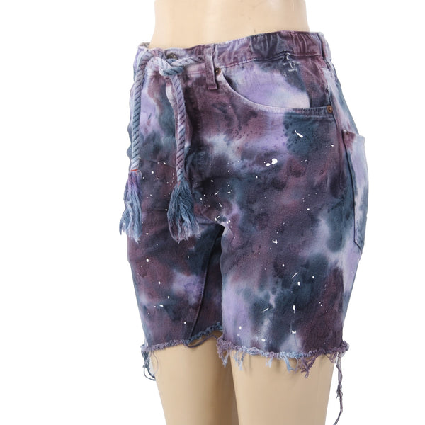 Dr Collectors Hollywood Shorts Sz XS x  7 Navy Blue Purple White Denim No Fabric