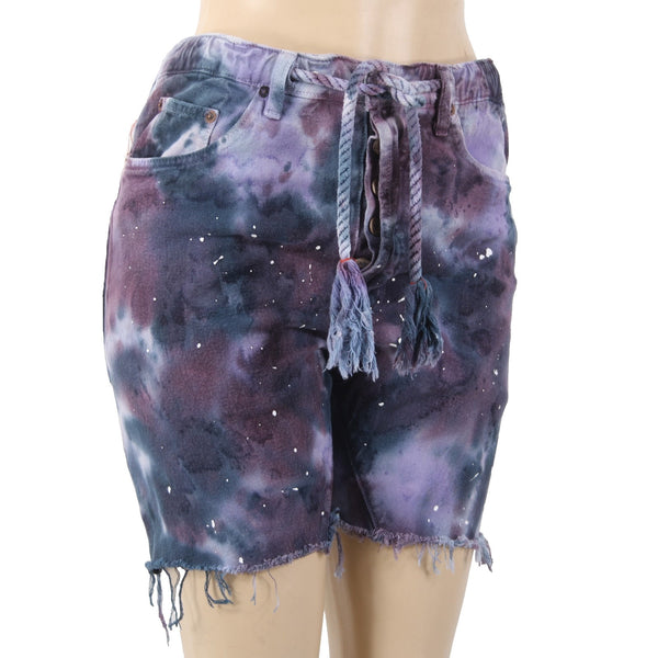 Dr Collectors Hollywood Shorts Sz XS x  7 Navy Blue Purple White Denim No Fabric