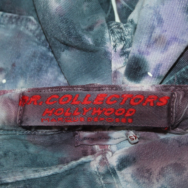 Dr Collectors Hollywood Shorts Sz XS x  7 Navy Blue Purple White Denim No Fabric