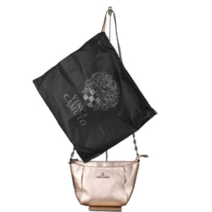 Vince Camuto NEW $198 8 x 11.5 Soft Rose Gold Leather Zip Top Crossbody Purse