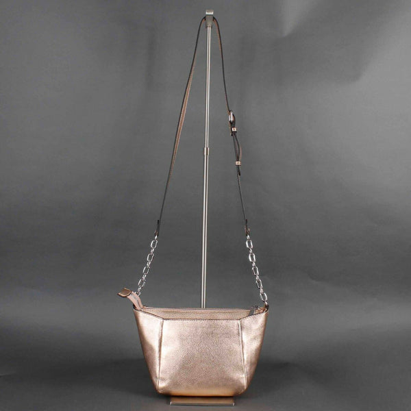 Vince Camuto NEW $198 8 x 11.5 Soft Rose Gold Leather Zip Top Crossbody Purse