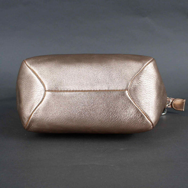 Vince Camuto NEW $198 8 x 11.5 Soft Rose Gold Leather Zip Top Crossbody Purse