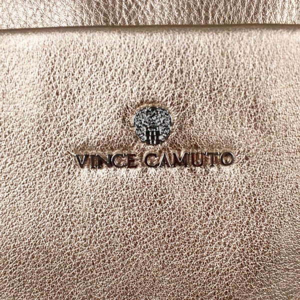 Vince Camuto NEW $198 8 x 11.5 Soft Rose Gold Leather Zip Top Crossbody Purse