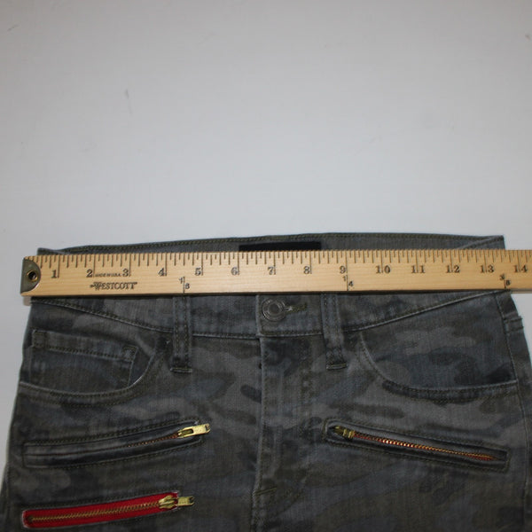 Etienne Marcel Jeans Sz 26 x 28 Charcoal MultiColor Camo Skinny Cotton Poly Jean