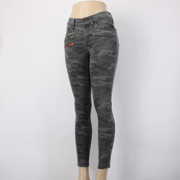 Etienne Marcel Jeans Sz 26 x 28 Charcoal MultiColor Camo Skinny Cotton Poly Jean