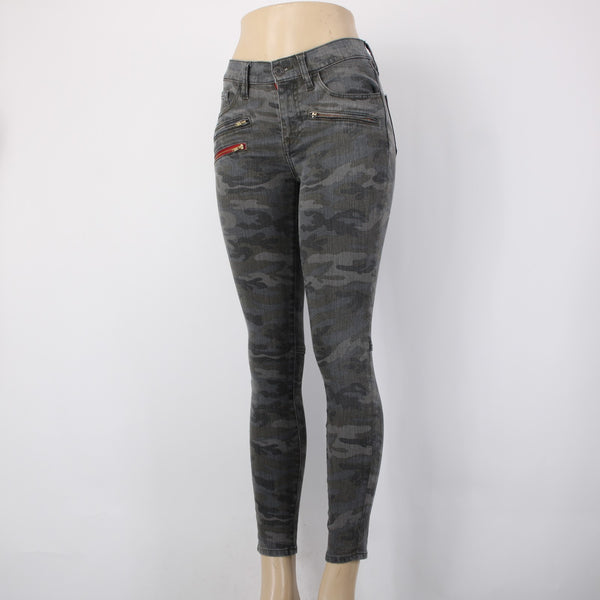 Etienne Marcel Jeans Sz 26 x 28 Charcoal MultiColor Camo Skinny Cotton Poly Jean