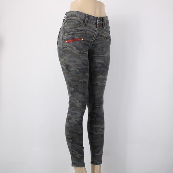 Etienne Marcel Jeans Sz 26 x 28 Charcoal MultiColor Camo Skinny Cotton Poly Jean