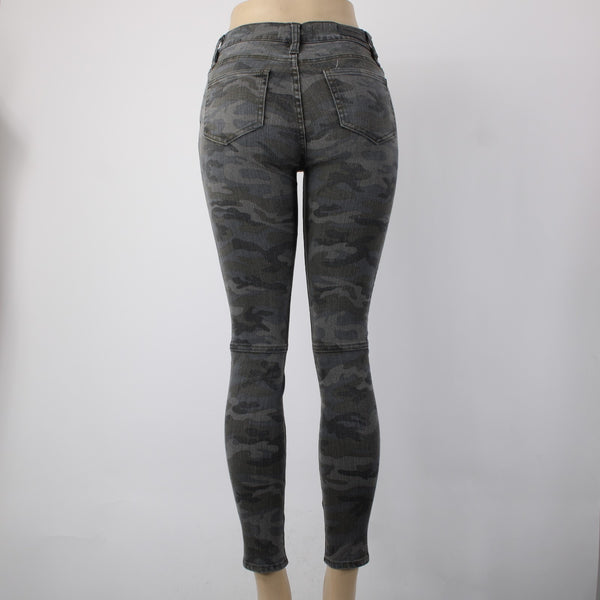 Etienne Marcel Jeans Sz 26 x 28 Charcoal MultiColor Camo Skinny Cotton Poly Jean