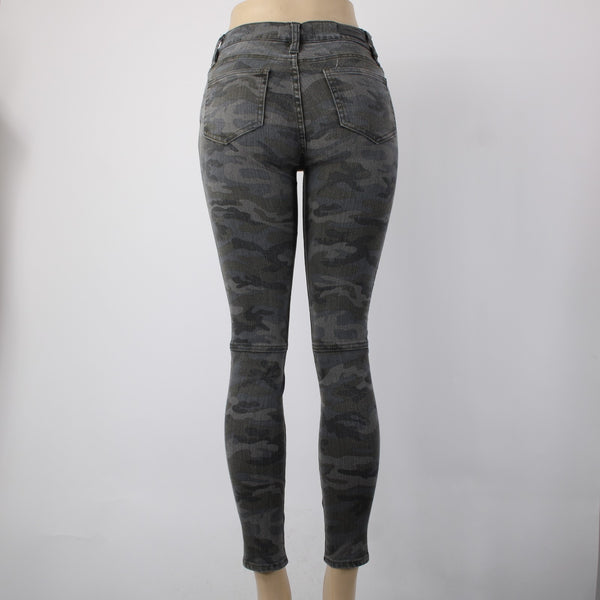 Etienne Marcel Jeans Sz 26 x 28 Charcoal MultiColor Camo Skinny Cotton Poly Jean