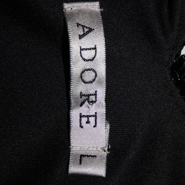 Adore Sz L Black White Sequin Lined Sleeveless 100% Polyester Dress