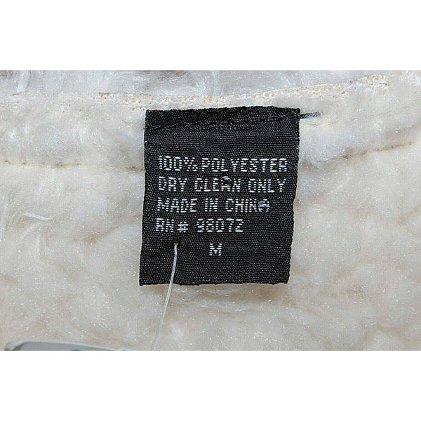 Stein Mart NEW $115 Sz M Tan Cream Vegan Fur Suede Polyester Vest