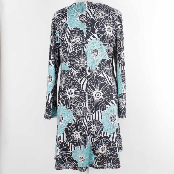 Signature Collection Sz 1X 1T Black Multi Asymmetric Hem Poly Blend Knit Dress