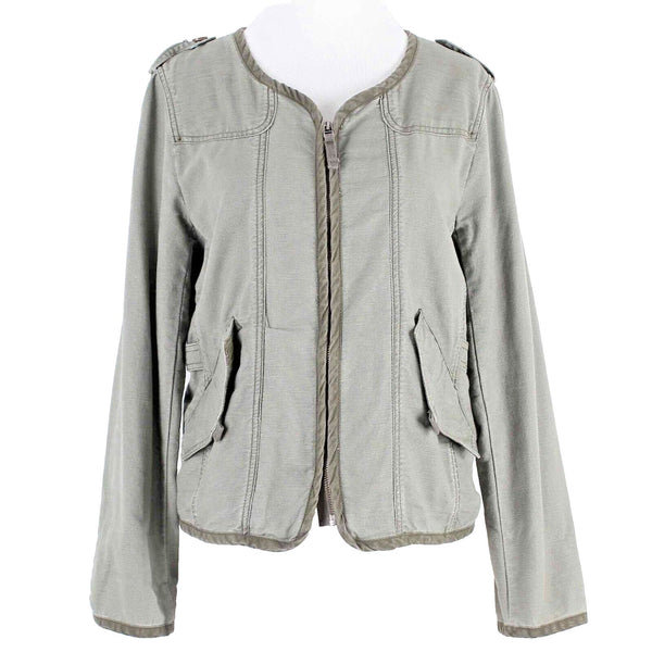 Daughters Of The Liberation Sz 6 Olive Green Ivory Crochet Cotton Blend Jacket