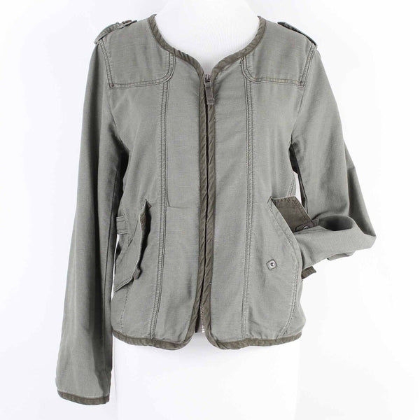Daughters Of The Liberation Sz 6 Olive Green Ivory Crochet Cotton Blend Jacket