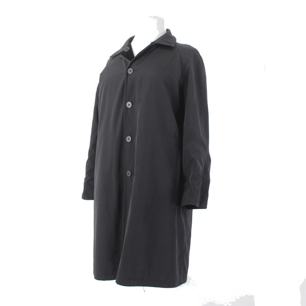 J Jill Coat Sz L Black Velour Button Pocket Collared Cotton Nylon Polyester Coat