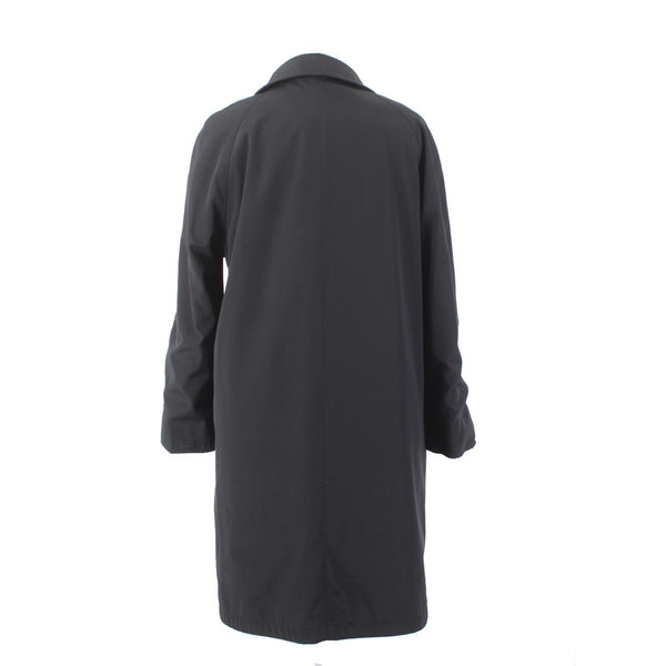J Jill Coat Sz L Black Velour Button Pocket Collared Cotton Nylon Polyester Coat