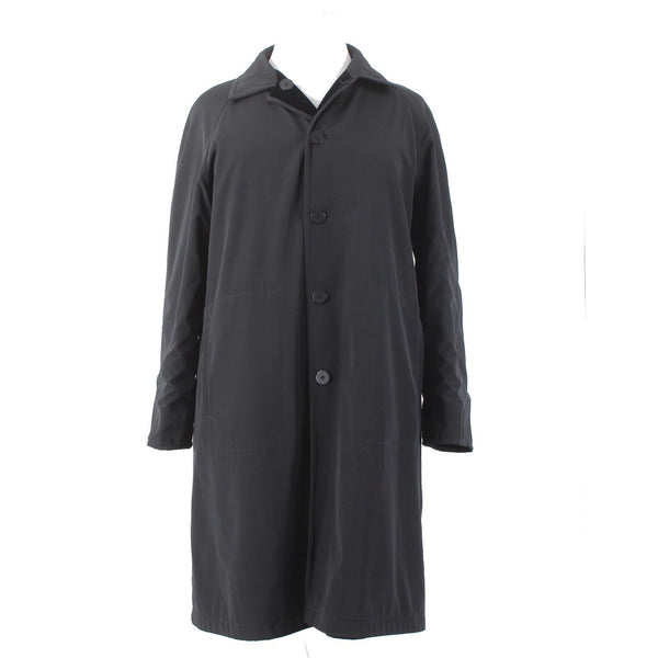 J Jill Coat Sz L Black Velour Button Pocket Collared Cotton Nylon Polyester Coat