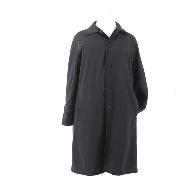 J Jill Coat Sz L Black Velour Button Pocket Collared Cotton Nylon Polyester Coat