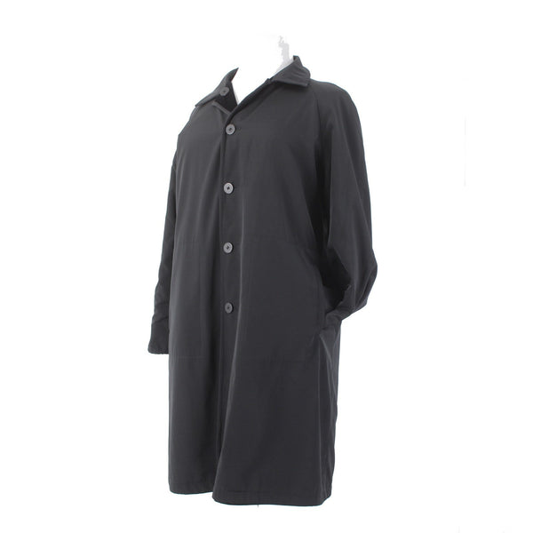 J Jill Coat Sz L Black Velour Button Pocket Collared Cotton Nylon Polyester Coat