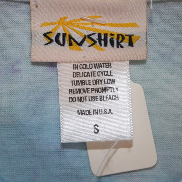 Sunshirt Top NEW $30 Sz S Blue White Multi Colored Polyester Cotton Top