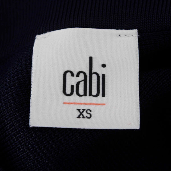 CAbi Sz XS Navy Blue A Line Pull On Raw Hem Rayon Blend Knit Skirt